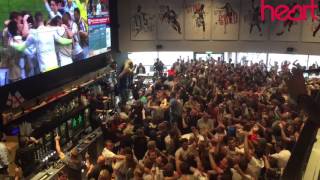 Fans at Ashton Gate Stadium Bristol celebrate England winner against Wales at Euro 2016 [upl. by Newra]