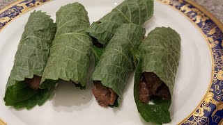 Beef Roll in Perilla Leaves [upl. by Xonnel538]