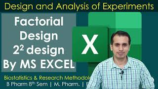 22 2 factor 2 Level Factorial Design tutorial by Excel  Design of Experiments DoE by Excel [upl. by Heller]