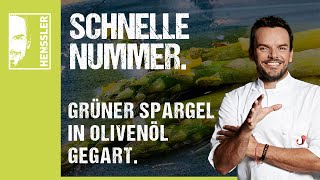 Schnelles grüner SpargelRezept in Olivenöl gegart von Steffen Henssler [upl. by Xer]