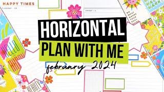 Horizontal Happy Planner® PLAN WITH ME  Sunny Risograph Weekly Planner Spread Idea  February 2024 [upl. by Kylander222]