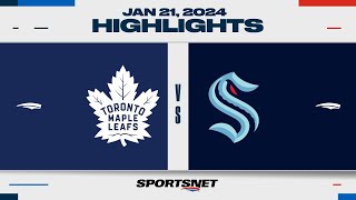 NHL Highlights  Maple Leafs vs Kraken  January 21 2024 [upl. by Enrika347]