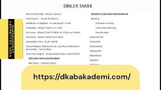 DİNLER TARİHİ 1 [upl. by Nageek]