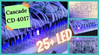 Cascading IC CD4017  How to cascade CD4017 [upl. by Drobman203]