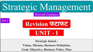 2  Strategic management  strategic intent  Vision Mission Goal Objective Business Definition [upl. by Yrakaz]