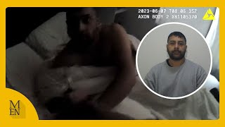 Moment police arrest man while in bed for role in drug gang [upl. by Nomzzaj]