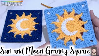 CROCHET “Sun and Moon” Granny Square  Tutorial [upl. by Behlau]