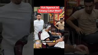 Tukang cukur ini EmosiGamp4rin konsumennya kenapa ya 🤭 videoreaction viralvideo shorts [upl. by Eliason]