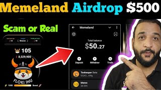 Memeland Airdrop Claim Listing amp Snapshot  Memeland Real or Fake [upl. by Naoma]