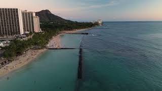 【HAWAII DRONE TOUR】ワイキキビーチの夕陽 [upl. by Kaela]