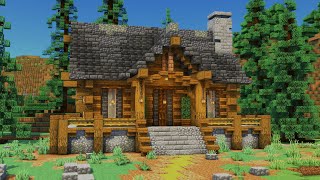 How to Build a Easy Log Cabin  Minecraft Tutorial [upl. by Carlynne687]