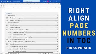 How to align page numbers in Table of Contents in Ms Word 2021 [upl. by Sined]