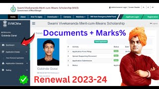 SVMCM Scholarship RENEWAL Application Form Fill Up 202324 🚀 Step by Step Documents  Marks ✅ [upl. by Lilian524]