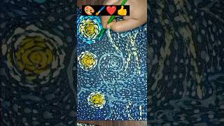 Starry Night 🖌️😀 starrynight painting art artist easy viralvideo shortvideo shorts [upl. by Lawry926]