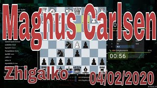 ♚ World Champion MAGNUS CARLSEN DrNykterstein  Bullet Chess Sergei Zhigalko April 2 2020 [upl. by Fabrianne]