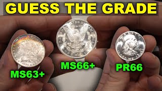 PREDICTING GRADES on Raw Coins Before PCGS [upl. by Arimas]