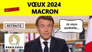 Parodie Les vœux 2024 dEmmanuel Macron 🎉 [upl. by Barta715]