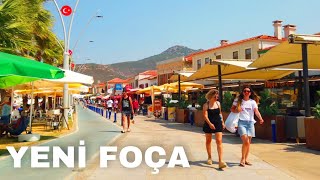 Izmir Yeni Foça Walking Tour Beach Walk Summer 2022  Turkey 4K 60fps [upl. by Holly]