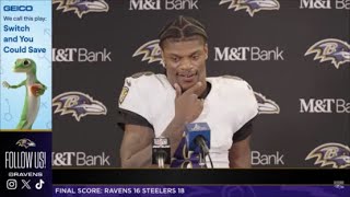 Lamar Jackson Postgame PRESS CONFERENCE vs Steelers quotTOO MANY MISTAKESquot [upl. by Kavita727]