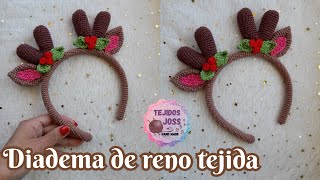 Reno DiademaVinchaCintillo Tejida a Crochet  Tejidosjoss [upl. by Nydia]