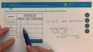 ALEKS  Identifying the Important Intermolecular Forces in Pure Compounds [upl. by Shorter]