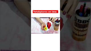 Como hacer un porta lapiceros con latas de gaseosa ♻️ manualidades diy [upl. by Ruckman]