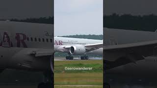 QATAR AIRWAYS B7878 landing at Kuala Lumpur Airport shorts aviation qatarairways b787 landing [upl. by Tiersten]