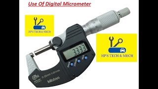 Simple Use Of Digital Micrometer In Hindi Basic  How To Use Micrometer [upl. by Rehpotsihrc]