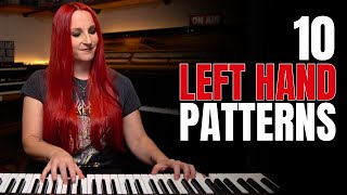 10 AMAZING Pop Piano LEFT HAND Patterns [upl. by Atinev]