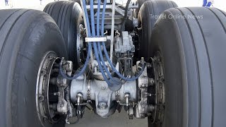 Main Landing Gear of Boeing 777300ER  closeup shots [upl. by Guevara285]