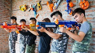 Hihahe Nerf War SWAT amp Special Unit Nerf Guns Assassins vs Hero Girl Nerf War [upl. by Delos]