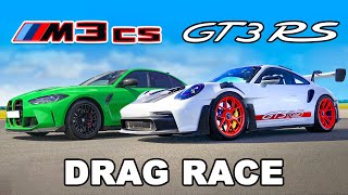 Porsche 911 GT3 RS v BMW M3 CS DRAG RACE [upl. by Alfredo867]