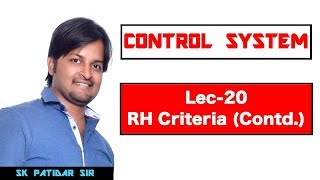 Lec 20 Stability RH Criteria Contd [upl. by Drarej]