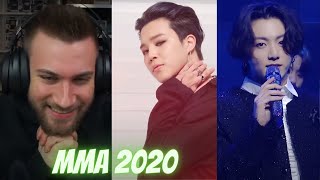 OMG 😆😆 BTS FULL MMA 2020 PERFORMANCE Black Swan Perf  ON  Life Goes On  Dynamite   REACTION [upl. by Dlareme]