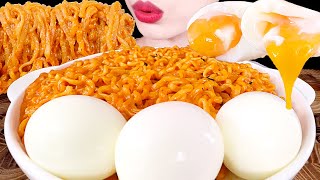 ASMR MUKBANG｜CHEESY FIRE NOODLES SOFT BOILED EGG 우유로 끓인 꾸덕한 불닭볶음면 반숙계란 EATING SOUNDS 먹방 [upl. by Bass]