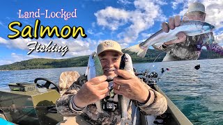 Coho Salmon Fishing Huge Reservoir [upl. by Pronty]