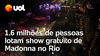 Show de Madonna reuniu 16 milhão de pessoas em Copacabana no Rio veja imagens aéreas [upl. by Nitsirhc]