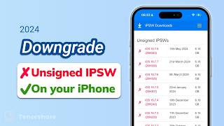 Can We Downgrade iOS with Unsigned IPSW  2024 August  iOS Downgrade [upl. by Nitz275]