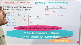 719 Numerical View Serializability In DBMS  Serializability in DBMS In Hindi  Complete Syllabus [upl. by Kurtzig]