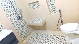 install ceramic tiles the bathroom wall  how to install tile  bathroom design87 [upl. by Kelwunn84]