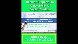 NRB amp RBB Banking Preparation class in English Medium  New Class bankingexam nrb [upl. by Anida105]