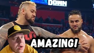 TAMA TONGA DEBUTS ON WWE SMACKDOWN ATTACKS JIMMY USO SOLO SIKOA NEW BLOODLINE REACTION [upl. by Cerelly478]