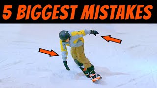 5 Common Snowboard Mistakes Youre Making  Improve Your Snowboarding NOW [upl. by Nwahsauq]