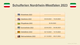 Schulferien Nordrhein Westfalen 2023 [upl. by Ettenahs]