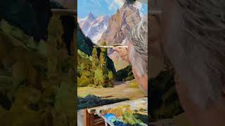 Alexander Babich painting oiloncanvaspainting autumnmountains autumnpainting [upl. by Ppik419]