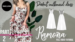 Ramona milkmaid dress PART 2 stepbystep sewing tutorial  Back Bodice [upl. by Joacimah]