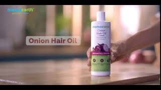 Stronger and Shinier Hair with Onion Care  Mamaearth Onion Hair Oil [upl. by Atsillac13]