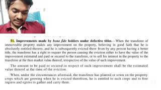 section 51 of Transfer of property Act1882 improvement made by bona fide holders under defective [upl. by Emolas]