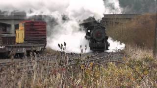 282 15 CCampC Ry Steam Locomotive Switching train amp Crossing Trestle Bridge [upl. by Chicky]