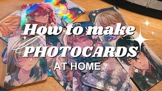 How to make photocards at home  personalkpopart laminated art cards [upl. by Mab]